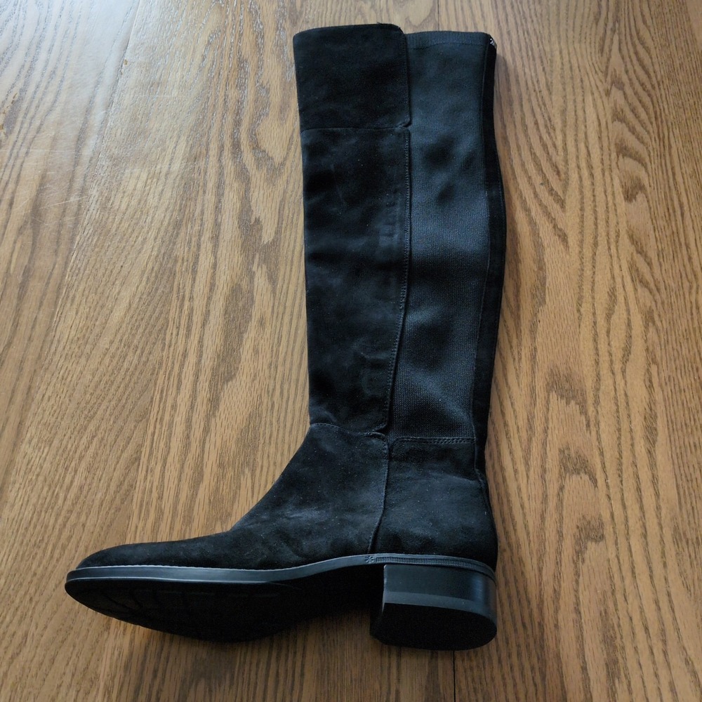 Sam Edelman Shoes Womens Pam Black 6.5 Over The Knee Boots Leather Stretch NEW